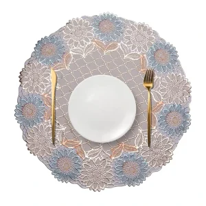 Heat-Resistant Plaid Round Anti-Slip Plastic Placemat