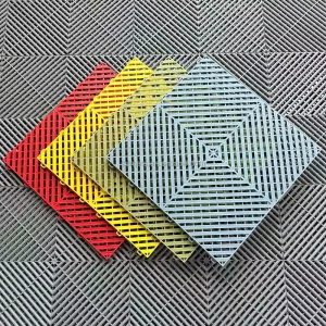 Heavy Duty 18mm PP Interlocking Garage Floor Tiles Anti-Slip Waterproof for Car Detailing Workshop