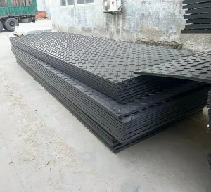 Heavy Duty 4×8 Plastic UHMWPE HDPE Temporary Construction Excavator Road Mats Swamp Ground Floor Mat