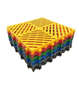Heavy-Duty Anti-Slip Interlocking Plastic Floor Grids Drainage Mats for Garage and Indoor Use