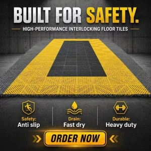 Heavy Duty Anti-Slip Interlocking Waterproof Eco-Friendly PP Polypropylene Garage Floor Tiles for Indoor Courtyard Use