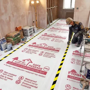 Heavy-Duty Carpet Protection Film Self-Adhesive No Residue Waterproof Temporary Floor Protection Roll for Construction