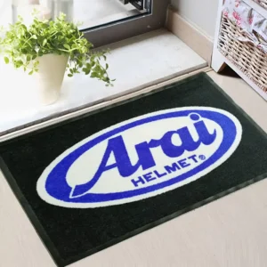 Heavy Duty Commercial Nylon Printed Logo Carpet Door Mat, Rubber Backed, Washable, Cut Pile, for Car, Office, and Hallway