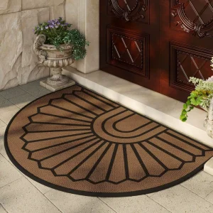 Heavy-Duty Customized Color Washable Eco-Friendly Non-Slip Outdoor Entryway Mat Low-Profile Durable Floral Woven