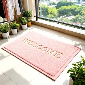 Heavy Duty Eco Friendly PVC Spaghetti Mat Noodle Floor Mat with Welcome Word Non Slip Entrance Rug for Front Door Entry
