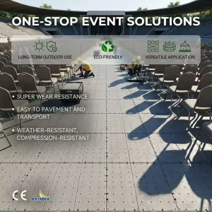 Heavy Duty Forklift Accessible Grass Protection Mats Modular Event Flooring Tiles