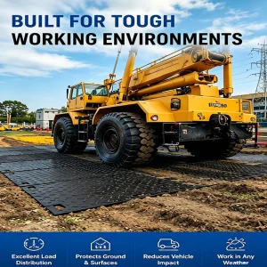 Heavy Duty Ground Protection Mats 4×8 HDPE Access Flooring Boards for Heavy Equipment Temporary Road Use