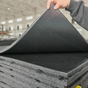 Heavy Duty Gym Rubber Floor Mat Non Slip Shock Absorbing Noise Reducing Water Resistant Foldable Mat for Home Commercial