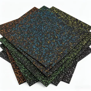 Heavy-Duty Gym Rubber Floor Roll SBR Base EPDM Color Granules Anti-Slip Mat for Commercial Gyms