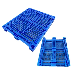 Heavy-Duty Industrial Euro Plastic Grid Pallet, 4-Way Entry, 3 Legs, Stackable, Hygienic Flat Surface for Warehouse