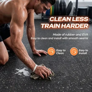 Heavy Duty Interlocking Rubber Floor Tiles for Commercial Gym Non-slip Rubber Mats for Home Gym Flooring