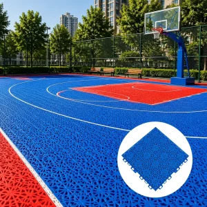 Heavy Duty Interlocking Sports Floor Tiles for Indoor and Outdoor Basketball, Volleyball, and Tennis Courts