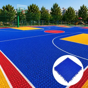 Heavy Duty Interlocking Sports Floor Tiles for Outdoor Basketball and Pickleball Courts