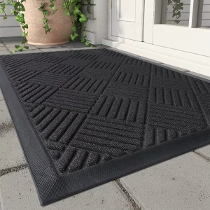 Heavy Duty Non Slip Welcome Mats Easy Clean Outside Doormats for Home Entry Mat Rubber