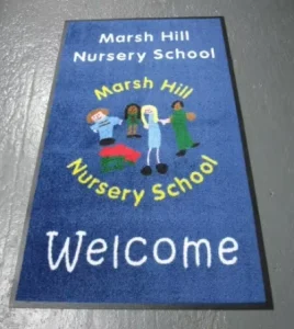 Heavy Duty Nylon Logo Floor Welcome Mat for School Entrance Personalized Carpet Runner Anti Slip Washable Indoor Door Mat
