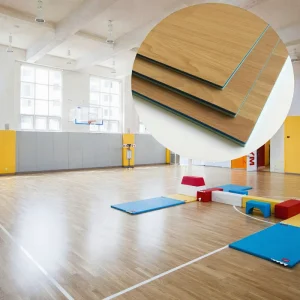 Heavy Duty PVC Sports Flooring Wear Resistant Wood Grain Vinyl Floor for Indoor Basketball Stadium