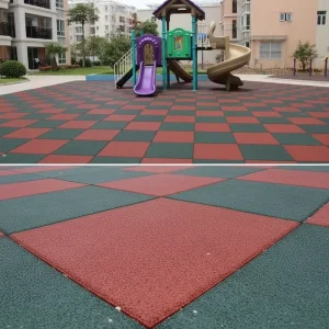 Heavy-Duty Rubber Washable Playground Safety Surfacing Tiles Outdoor Interlocking Impact-Absorbing