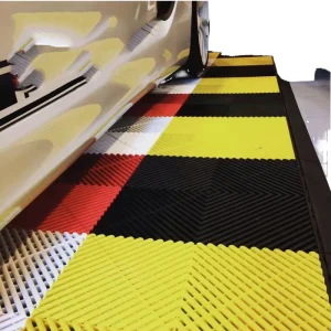 Heavy-Duty Shock-Absorbing Interlocking Modular PP Plastic Garage Floor Tiles for Showrooms Parking Lots and Workshops