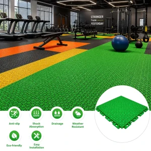 Heavy Duty Sports Flooring Tiles for Badminton and Volleyball Courts, Recreation Centers