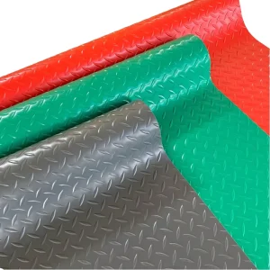 Heavy Duty Studded PVC Coin Pattern Indoor Kitchen Flooring Sheet Ready to Ship Anti Slip Vinyl Mat for Professional Workshop