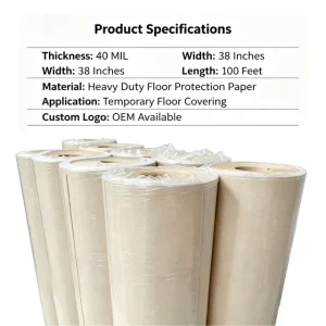 Heavy Duty Temporary Floor Protection Board Construction Grade Paperboard for Hardwood and Tile Jobsite Surface Protection