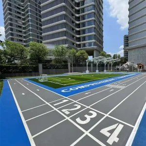 Henghui Sports Eco Friendly Anti slip Weather resistant Shock absorption SPU Cushion Silicon PU Coating Basketball Flooring