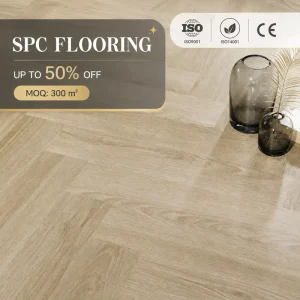 Herringbone PVC Flooring Fireproof Eco Friendly 4mm 5mm SPC Vinyl Flooring for Home