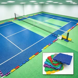 High Ball Rebound Interlocking Outdoor Pickleball Court Floor Tile with Custom Line Marking