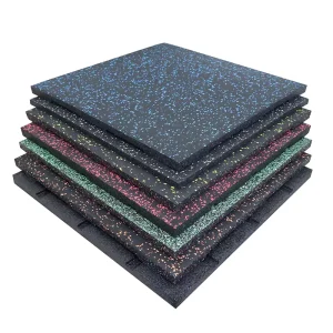 High-Density 15mm Customizable Waterproof Fitness Gym Flooring Tile Elastic Weight Lifting Rubber Mat Granules Anti-Slip