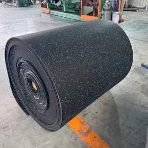 High-Density 20% EPDM Rubber Flooring, 8mm Thick, Heavy-Duty Indoor Gym Floor Mats in Rolls