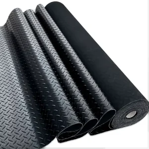 High Density Anti Slip Wear Resistant Diamond Checker Round Stud Ribbed Rubber Floor Mat Roll EPDM Willow Leaf Rubber Sheet