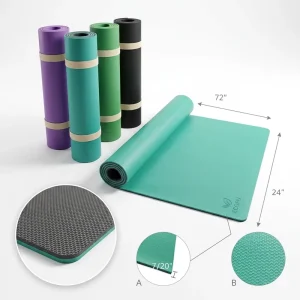 High-Density Anti-Tear PU Yoga Mat with Long, Non-Slip Cushioning