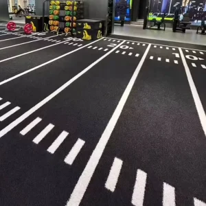 High Density Custom Logo Turf Carpet Fitness Sled Track Gym Flooring Gym Turf Black Artificial Grass Turf