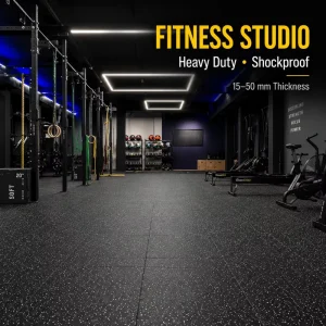 High Density Eco-Friendly EPDM Rubber Gym Mats 20mm-50mm Durable Interlocking Design Shock-Absorbing Customizable Sizes Flooring