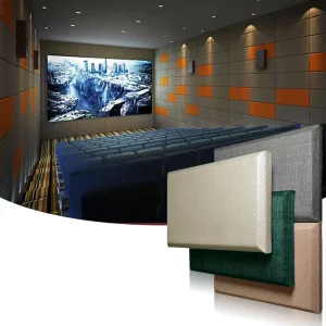 High Density Interior Sound Absorption Decorative Collision Avoidance KTV Room Theatre Fiberglass Fabric Acoustic Panel for Wall
