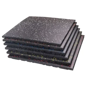 High Density Interlocking Rubber Gym Mats Indoor Playground and Fitness Floor Tiles Multi-Size Color
