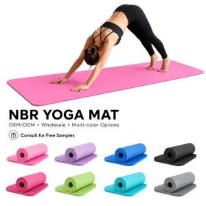 High-Density NBR Yoga Mat 183x61cm 8/10/15mm Anti-Slip Cushioned Mat for Home Gym Pilates Stretching with Strap