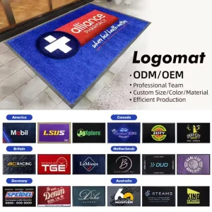 High Density Nylon Logo Mat Custom Printed Floor Door Mat Stain-Resistant Entrance Rug for Long-Term Commercial