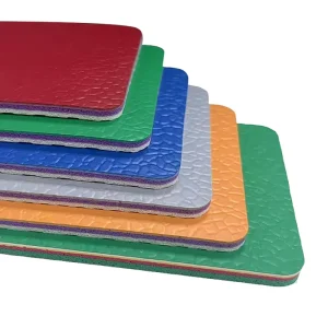 Badminton Basketball Court PVC Vinyl Flooring 2mm-4.5mm Gym Fitness Embossed Design Waterproof Indoor Protective Adhesive