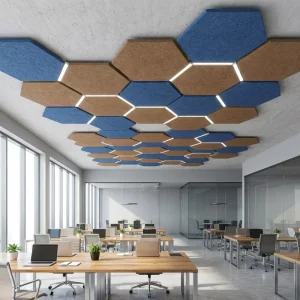 High Density Polyester Fiber Acoustic Ceiling Panel Sound Absorb Board for Mall School Meeting Room Ceiling Decor