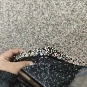 High-Density Rubber Interlocking Gym Mat Tiles, Shock-Absorbing, Non-Toxic, Easy to Clean, Home or Commercial Use