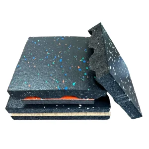 High-Density Rubber Treadmill Mat Pads 500 x 500 x 30 mm 4-Pack Black