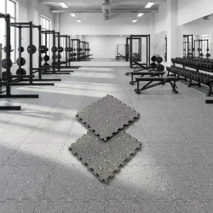 High Density Shock Absorbing Orange Peel Texture Interlocking Rubber Floor Tile for High Equipment Area, Fitness Club