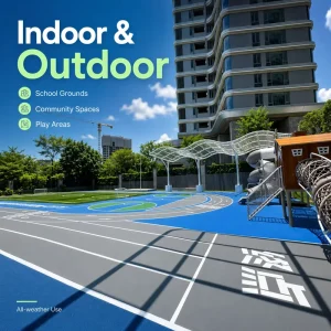 High Density Silicon PU Sport Flooring Eco Friendly Shock Absorption Cushion Layer for Basketball Volleyball
