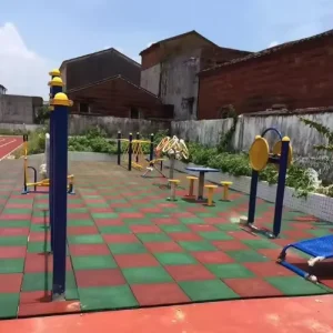 High Duty Outdoor Rubber Tiles Garden Gym Rubber Floor Mat