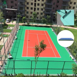 High Elastic Eco Friendly Shock Absorption Anti Slip Silicon PU Sport Flooring UV resistant Outdoor Basketball Badminton Sports