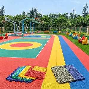 High-Elastic PP Interlocking Playground Flooring for Outdoor Sports