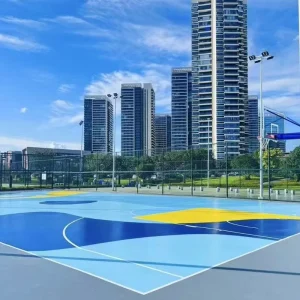 High Elastic Silicon PU Flooring System for Basketball Court Construction and Renovation