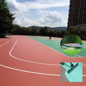 High Elastic Silicon PU Sport Flooring Shock Absorption Sports Court Coating Outdoor Basketball Badminton Tennis Court Surface