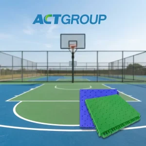 High Elastic TPV Sport Flooring Interlocking Tiles for Basketball Tennis Court Outdoor Indoor